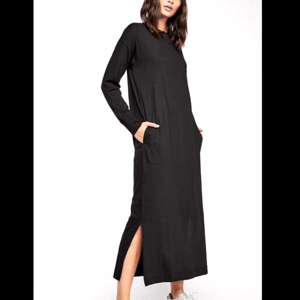 FREE PEOPLE Beach Day Off T-Shirt Midi Dress Size L - Oat